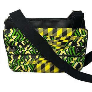 L.A.M.B. By Gwen Stefani Y2K Vintage Green & Yellow Argyle & Plaid Crossbody EUC